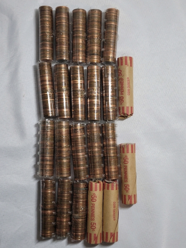 Canadian & USA Penny Lot , 22 Rolls