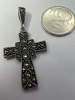 Sterling Marcasite Cross Swavorski Crystal Cross Heart and Agate - 2
