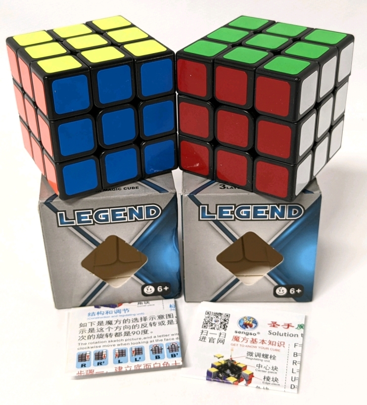 2 New Legend Speed Cubes 3" x 3"