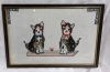 2 Framed Cross-Stitch of Calico Cats - 2