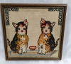 2 Framed Cross-Stitch of Calico Cats - 4