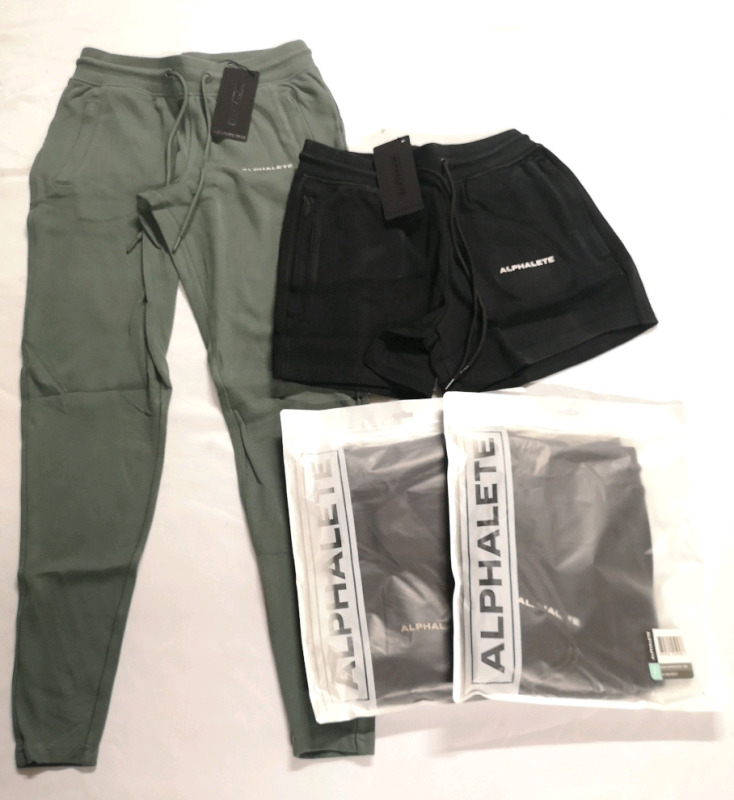 4 New ALPHALETE Women's Small Essential Core Shorts and Jogger