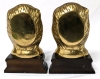 Vintage Pair of Brass Roaring Lion Bookends on Bases - 2