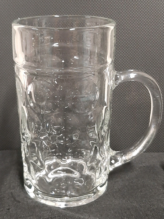 New, Heavy Dimpled Glass Octoberfest Style Beer Stein Holds 1 litre