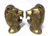 Vintage Brass Metal Roaring Lion Bookends (Heavy!) - 3