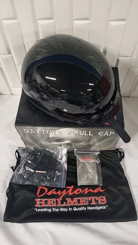 Unused Daytona D.O.T. Skull Cap Motorcycle Helmet - Large