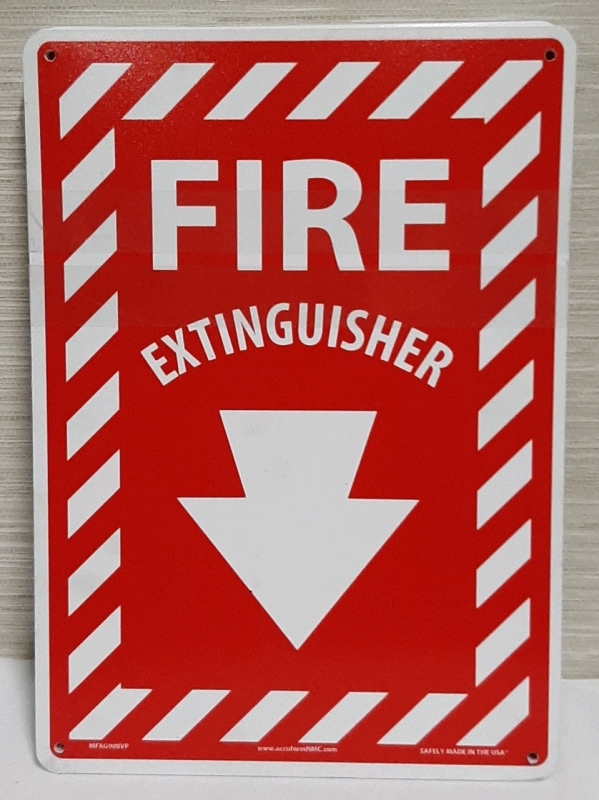 New, Fire Extinguisher Signage. Approximately 25 Signs.