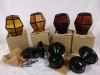 Vintage Red & Orange Glass Outdoor Lights