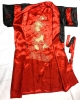 Reversible Silky Embroidered Red/Black/Gold Robe (Large) - 6