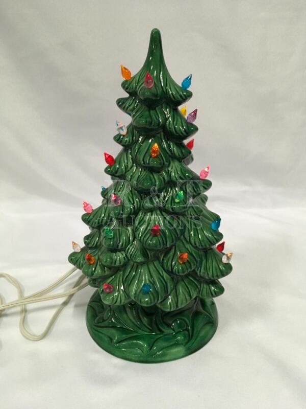 Vintage Ceramic Christmas Tree with Lights