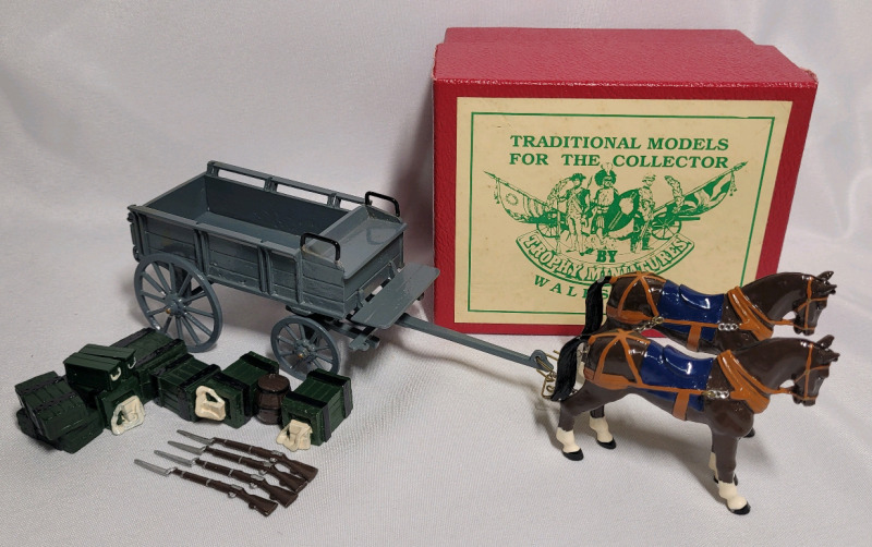 Trophy Miniatures ' Napoleonic Wars : Wagon , Horse Team & Crates ' Lead Miniatures