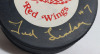 Ted Lindsay & Alex Delvecchio Detroit Red Wings Autograph Puck , No COA - 3