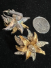 Rare Marcel Boucher 1950 Brooch & Earring Set 2 tone Rhinestones signed - 2