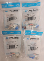 John Guest 3/8"×3/8"×1/4" Angle Stop Valves , Four (4) Valves - New , Sealed