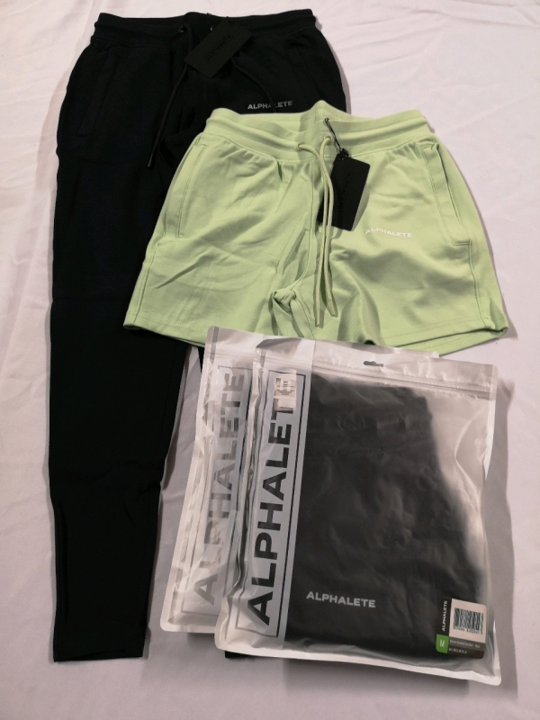 4 New ALPHALETE Women's sz medium Essential Core Shorts + Jogger