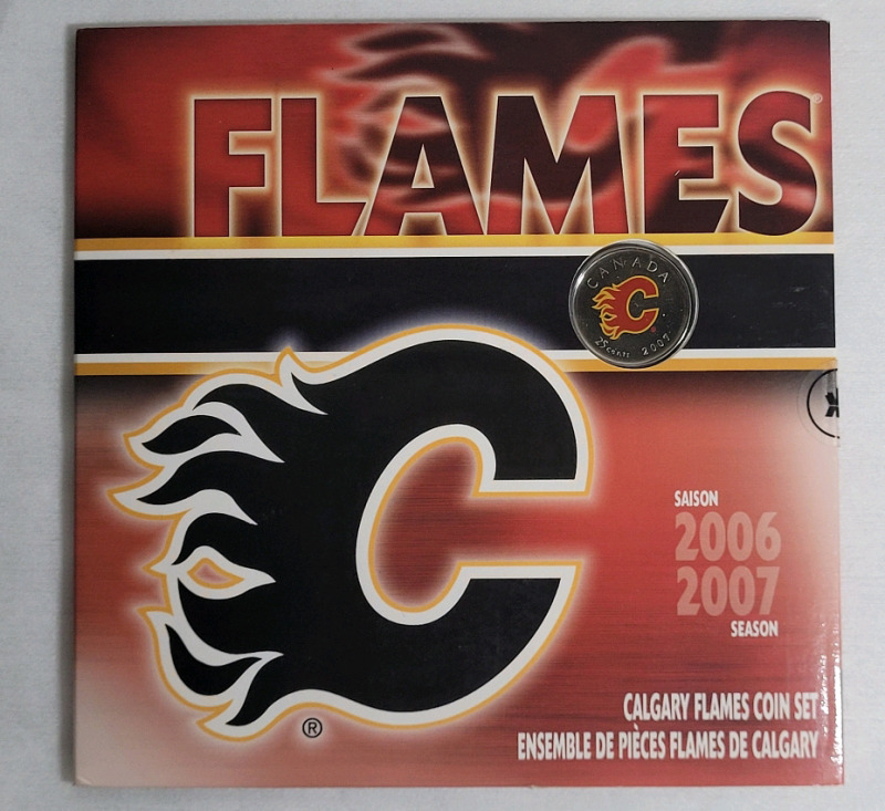 2007 Canadian Mint Calgary Flames Coin Set w/Colored Quarter