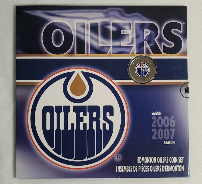 2007 Canadian Mint Edmonton Oilers Coin Set w/Colored Quarter