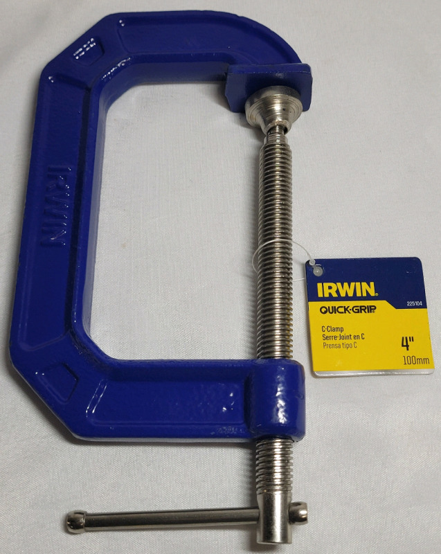 IRWIN 4" Quick-Grip C-Clamp w/3" Throat Depth , Model # 225104 - New