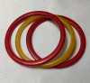 Seven Red Yellow Bakelite Bangles - 2