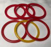 Seven Red Yellow Bakelite Bangles - 4