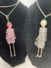 Two Rhinestone Articulated Lady Necklaces