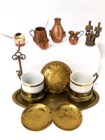 Vintage to Newer Copper & Brass Miniatures, Espresso Cups German Democratic Republic w Copper Bases +