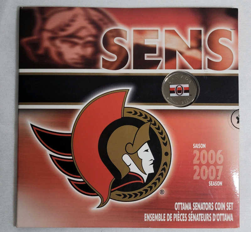 2007 Canadian Mint Ottawa Senators Coin Set w/Colored Quarter