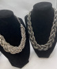 Statement Hammered Braided Rhinestone Necklaces Earrings - 3