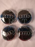 4 New Audi 69mm Wheel Hubs - Black
