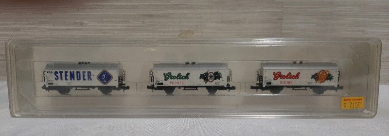 Vintage, 3 Refrigerated Beer Cars N Gauge