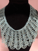 Four Lacy Bold Collar Necklaces Rhinestone Black Silver Turquoise Colours - 4