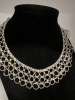 Four Lacy Bold Collar Necklaces Rhinestone Black Silver Turquoise Colours - 5