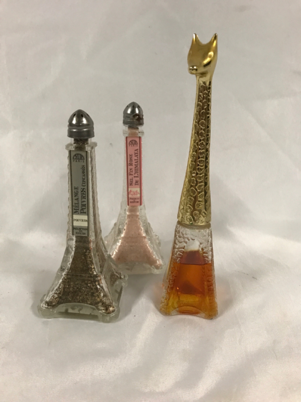 AVON Geraff Perfume Bottle & Eifle Tower Salt & Peppers