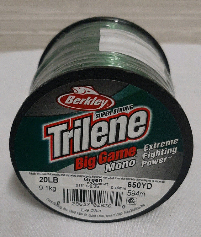 New, Berkley Trilene Big Game Mono, Green, 20lb Test 650 Yards