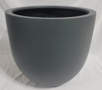 18" Diameter Lightweight Large Fiberglass Bowl Planter , Grey