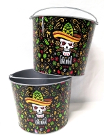 2 New Metal EL GRINGO Pail / Beer Buckets w Handles