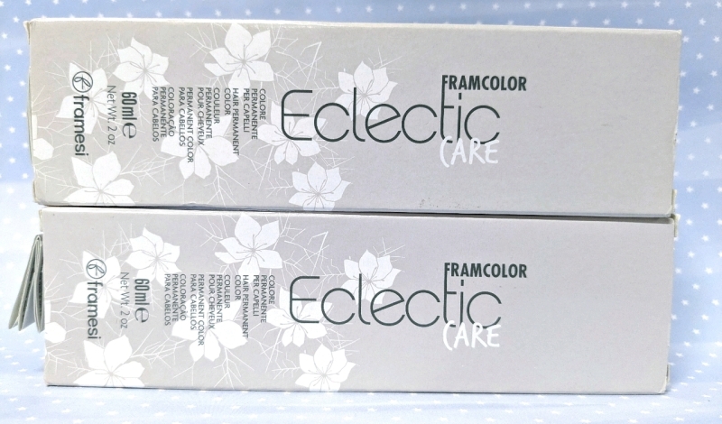 2 New FRAMCOLOR Eclectic Care Permanent Hair Color: Medium Chestnut & Light Brown (60ml ea)