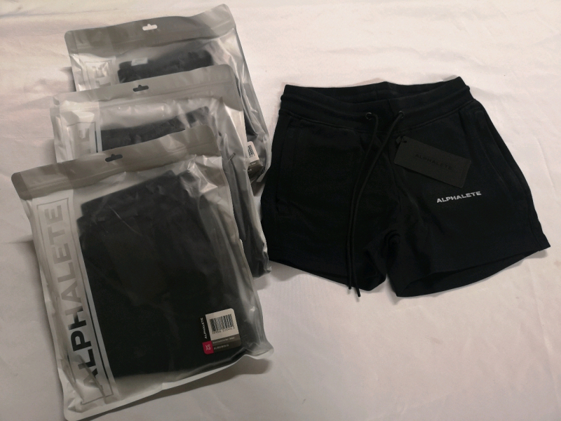 4 New ALPHALETE Women's sz XSmall Essential Core Shorts (Black)