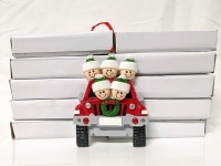 10 New Customizable Family Christmas Ornaments (5 People in Truck)