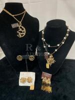 D&rsquo;ORLAN Pearl Tree Brooch Earrings Abstract Necklace