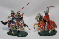 Hornung Art Britains ' Mounted Knights in Tournament Combat ' Toy Soldier Lead Miniatures