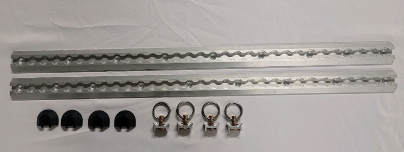 New - Aluminum Tie Down Tracks & Four (4) O-Track Anchor Rings