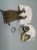 D&rsquo;ORLAN Antiqued Gold Tone Bracelet Pendants & Earring - 6