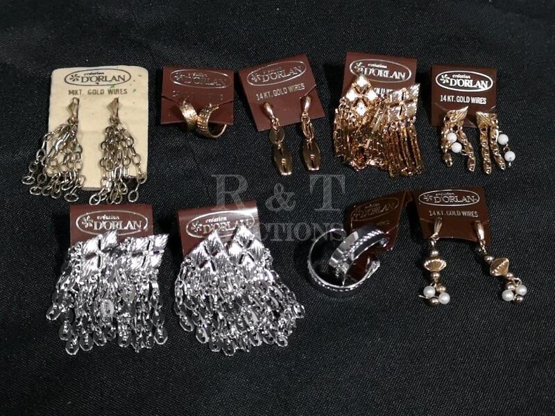 9 Vintage D'Orlan Earrings Gold and Silver Tone