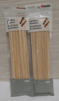 New 2 Packages of Bamboo Skewers, 100 per pack.