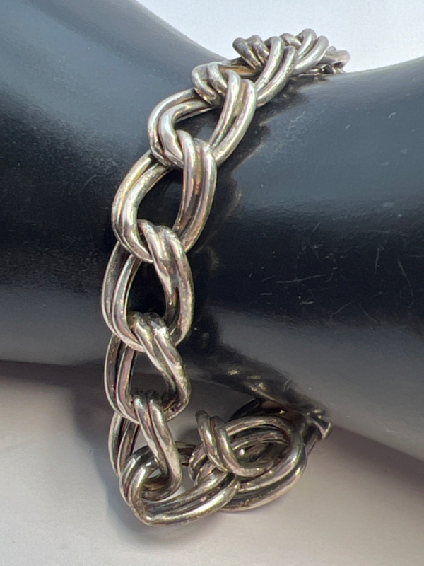 925 Italy Chunky Double oval Link Sterling Bracelet