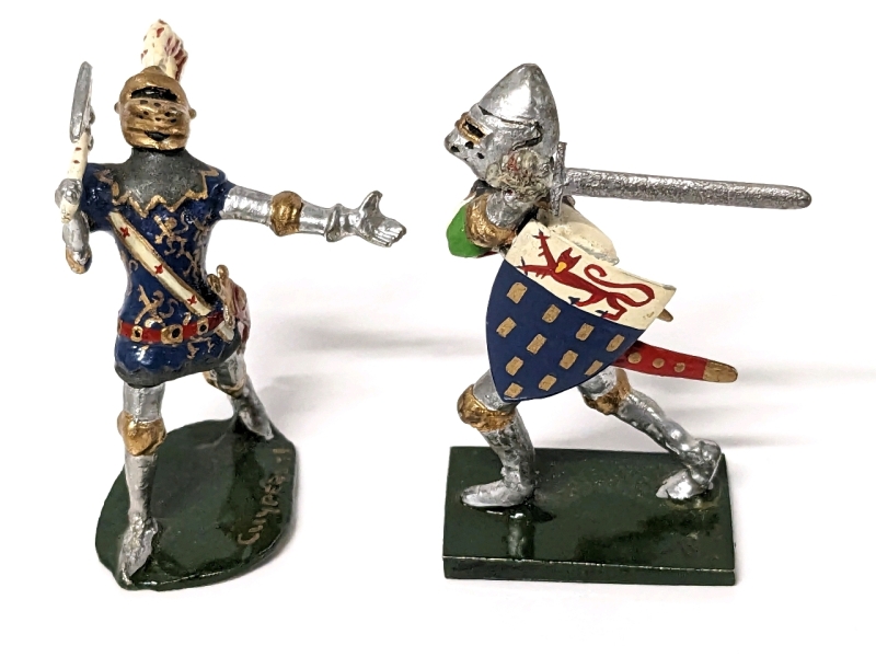 Jacques Cuypers " Earl of Northampton #45" & " Gui de Roc... Escuyer Lucay Courtney #10" Vintage Lead Miniatures.