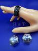 925 sterling Black Spinel style Rolling Ring Alfred Sung signed earrings