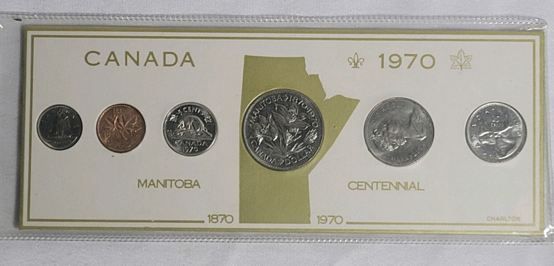 1970 (1870-) Canadian Manitoba Coin Set