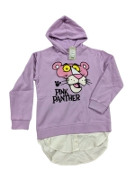 New H&M Girls Pink Panther Layered-Look Hoodie (Size 12)